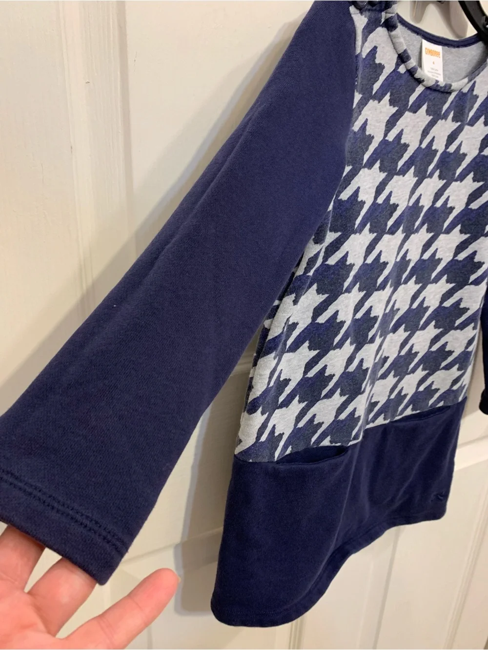 Vintage Gymboree Houndstooth Navy & Gray Sz 4 Girls Dress.              3645